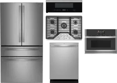 5 Piece Package Includes Refrigerator, Cooktop, Wall Oven, Microwave And Dishwasher